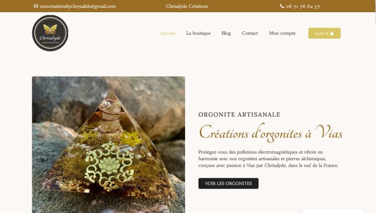 Exemple d'une boutique en ligne de créations artisanales.