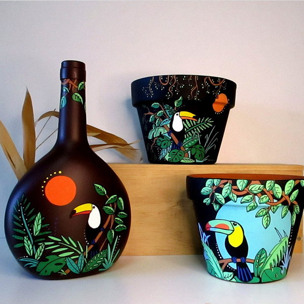 Collection Toucan pots en terre cuite déco de La Cabane Cam