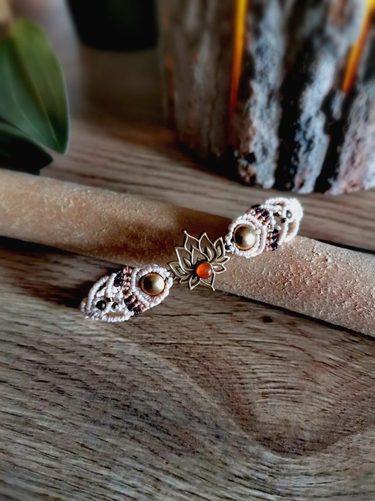 Ropeknot bracelet blanc en macramé