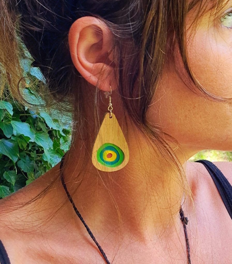 Graine de Bois boucles d'oreilles bois artisanales