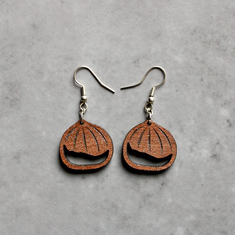 STUDIO D boucles d'oreilles chataigne en bois