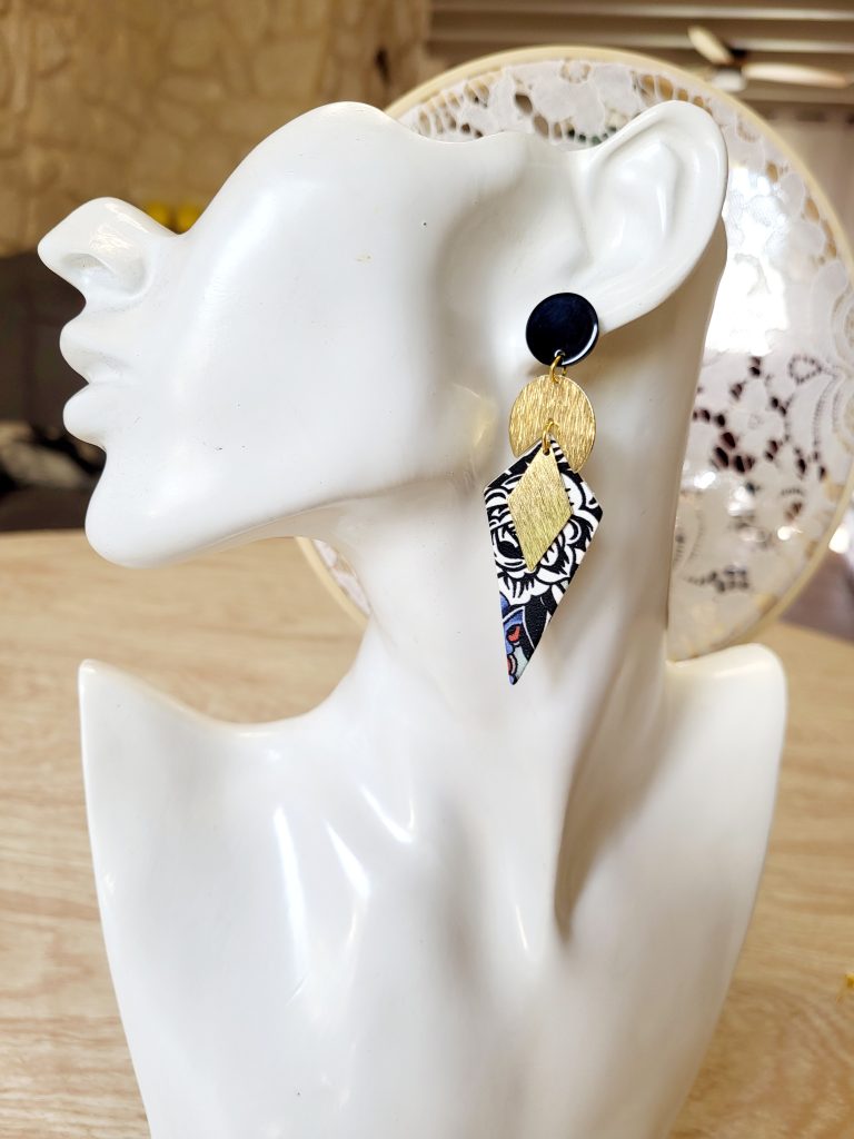 Les bijoux de Sissi boucles d'oreilles en chutes de cuir