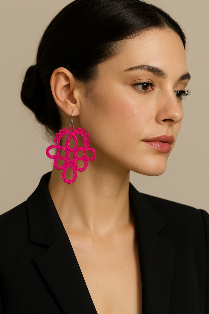 CMK Création Boucles d'oreilles artisanales en dentelles