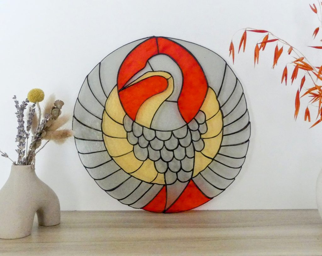 Reica Metal Vitrail artisanal oiseau