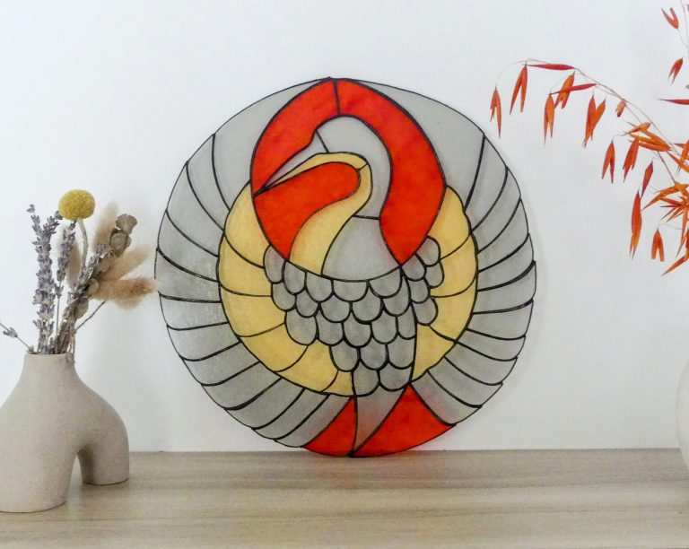 Reica Metal Vitrail artisanal oiseau