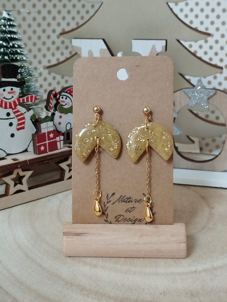 Nature et Design boucles d'oreilles en argile polymère