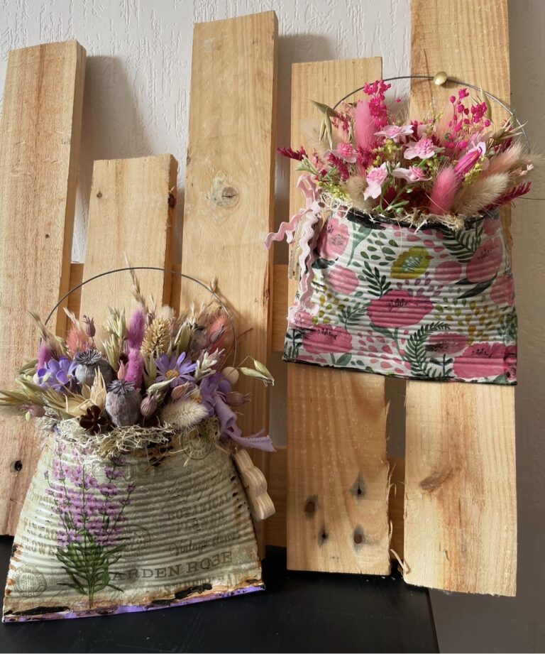 Alice Mes Créations fleurs séchés rose et violet